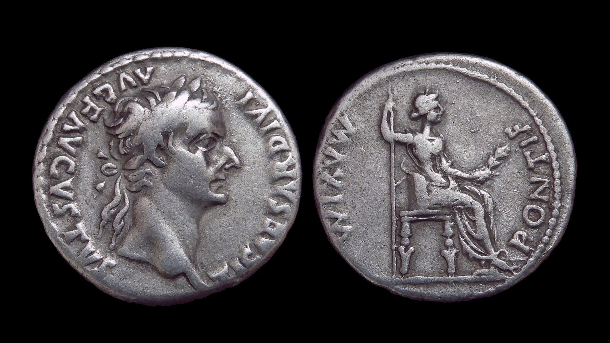 TIBERIUS . AD 14-37 . AR Denarius . "Tribute Penny of the Bible"