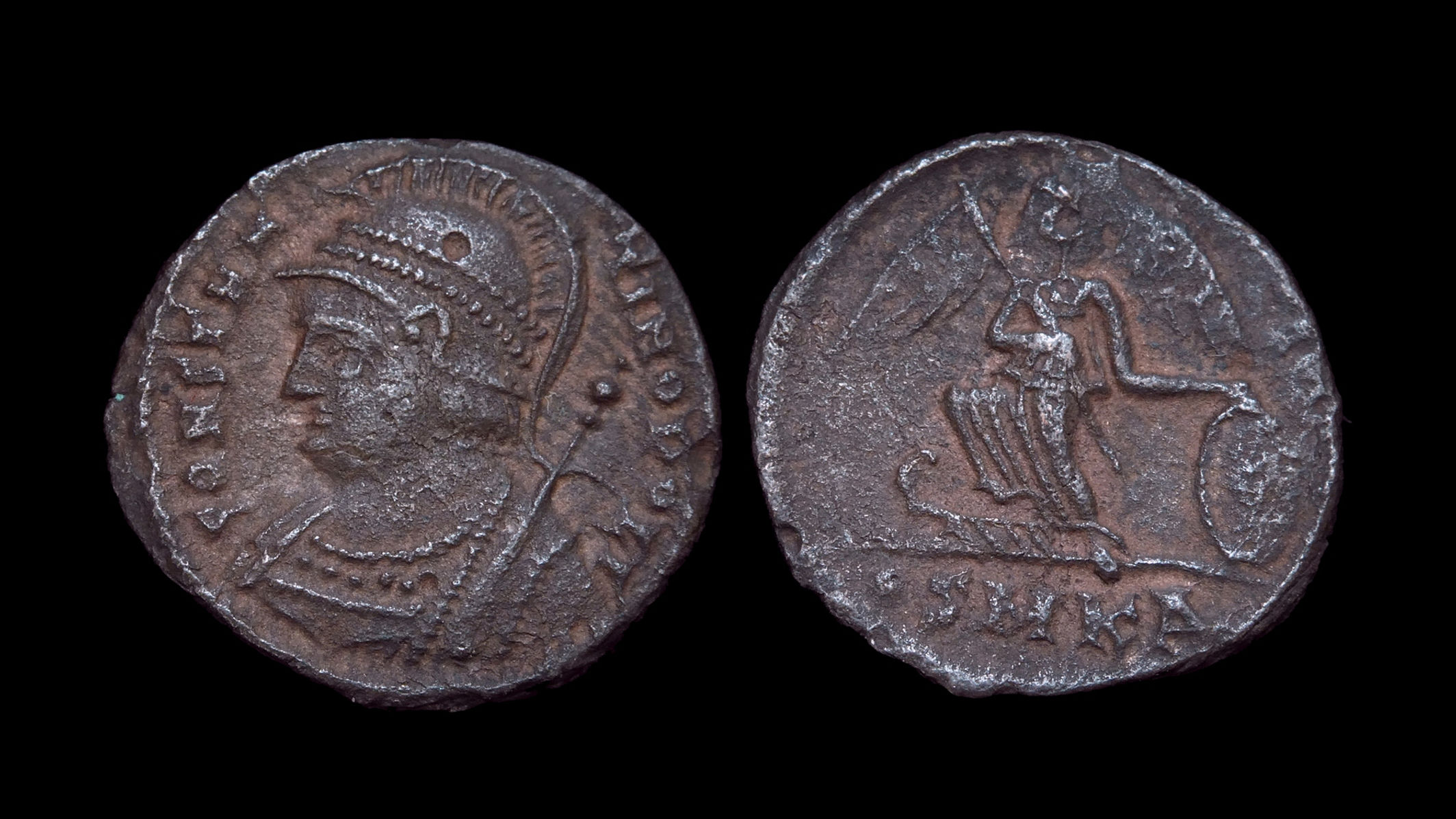 CONSTANTINOPOLIS, City Commemorative . AD 330-346 . AE3 . Victory on a prow