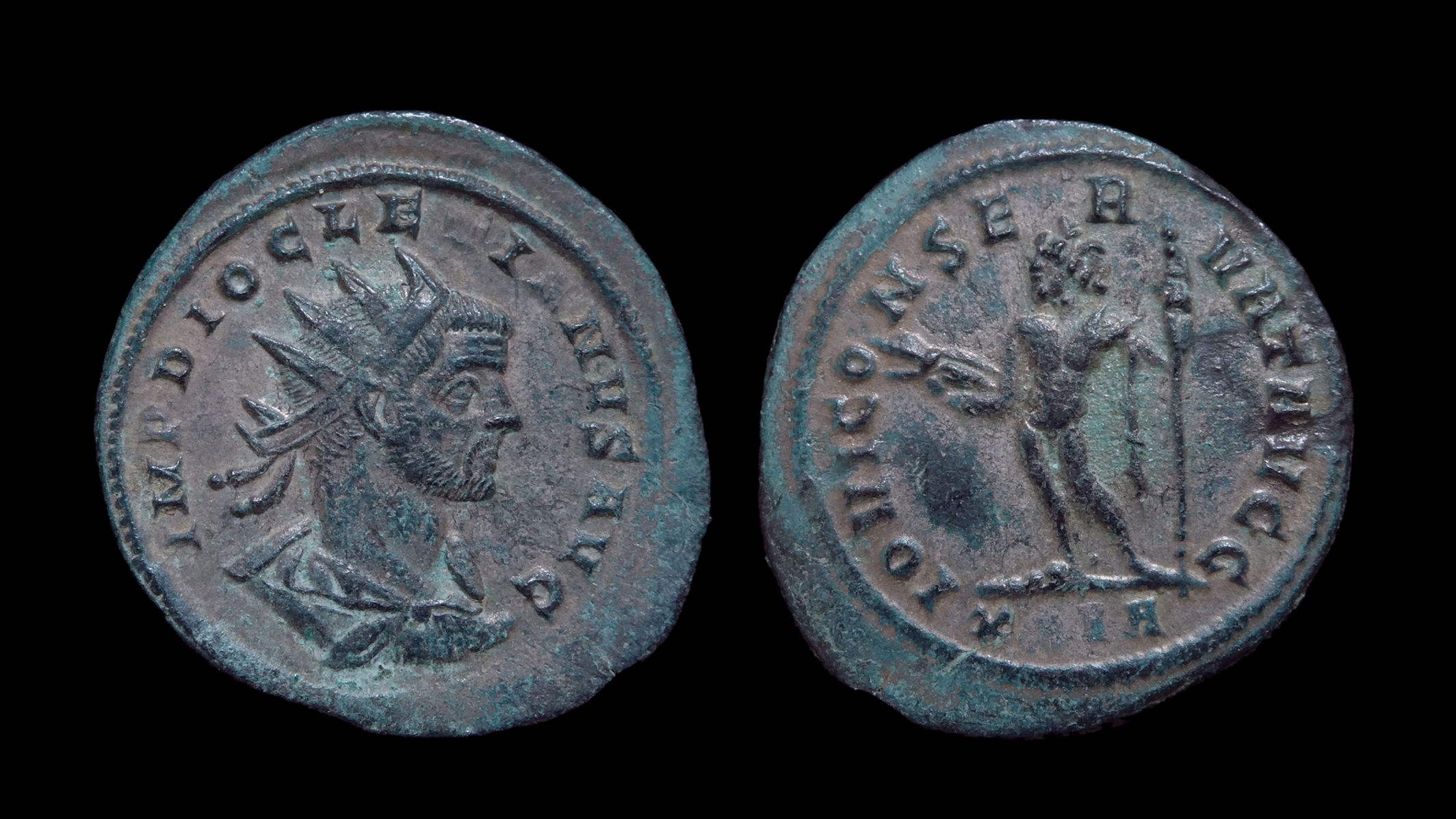 DIOCLETIAN . AD 284-305 . AE Antoninianus . Jupiter . Rome