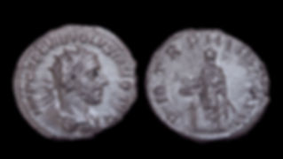 VOLUSIAN . AD 251-253 . AR Antoninianus . Emperor sacrificing