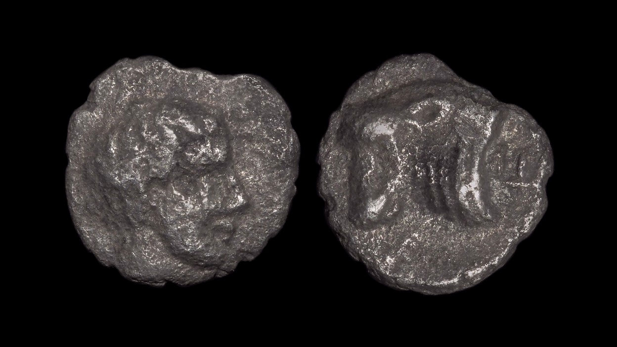 CARIA, Satraps of . Hekatomnos, 395-377 BC . AR Hemiobol . *Rare & Unpublished*