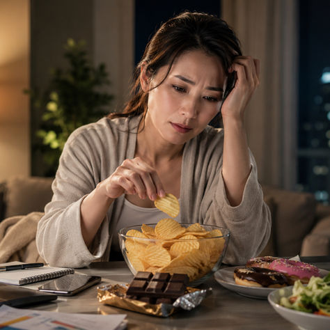 お腹が空いていないのに、ストレスで食べていませんか？