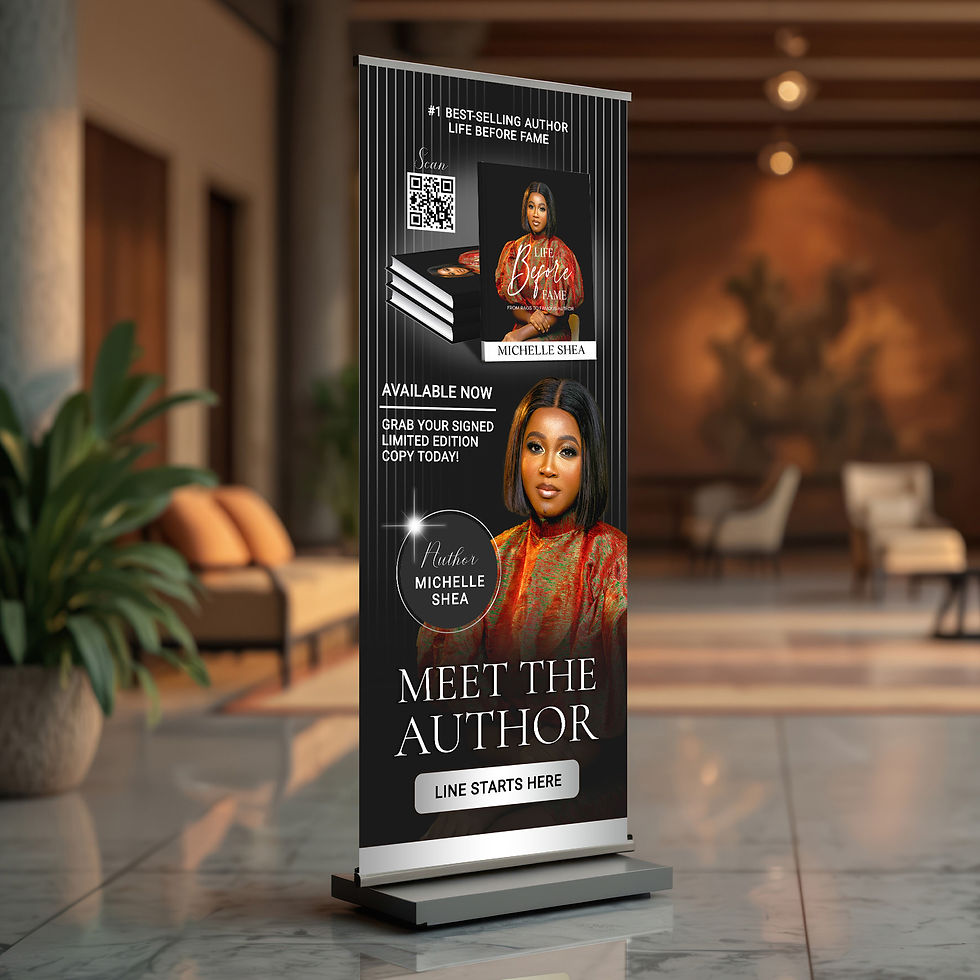 Thumbnail: Meet The Author: Stylish Black & Silver Modern Retractable Banner