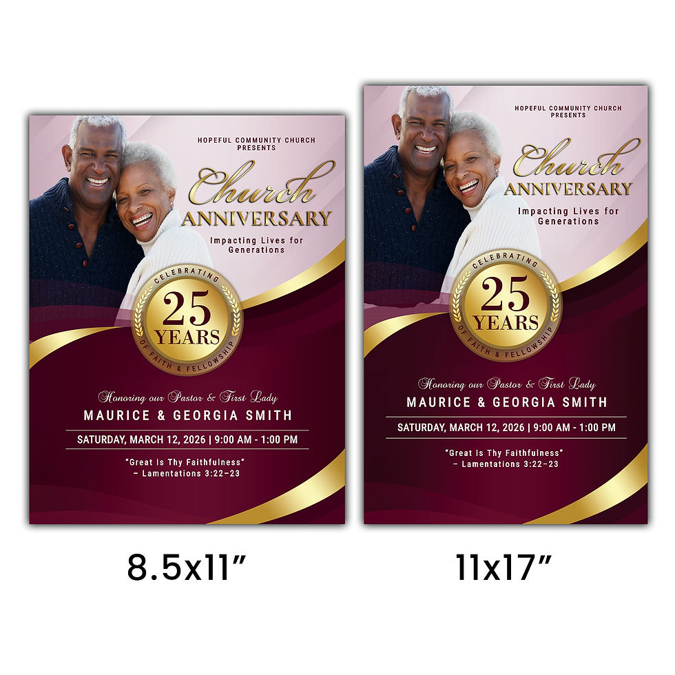 Thumbnail: Burgundy & Gold Church Anniversary Celebration 4-Page Program