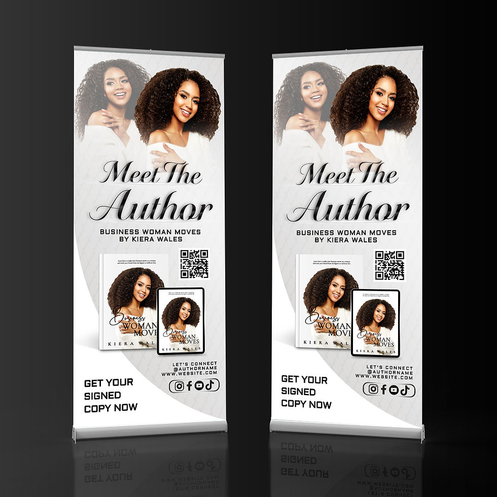 Thumbnail: Modern Meet The Author Gray & White Book Signing Banner