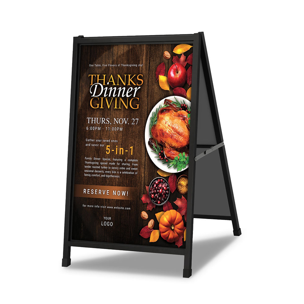 Rustic Thanksgiving Dinner Restaurant Special Promotion A-Frame Sign