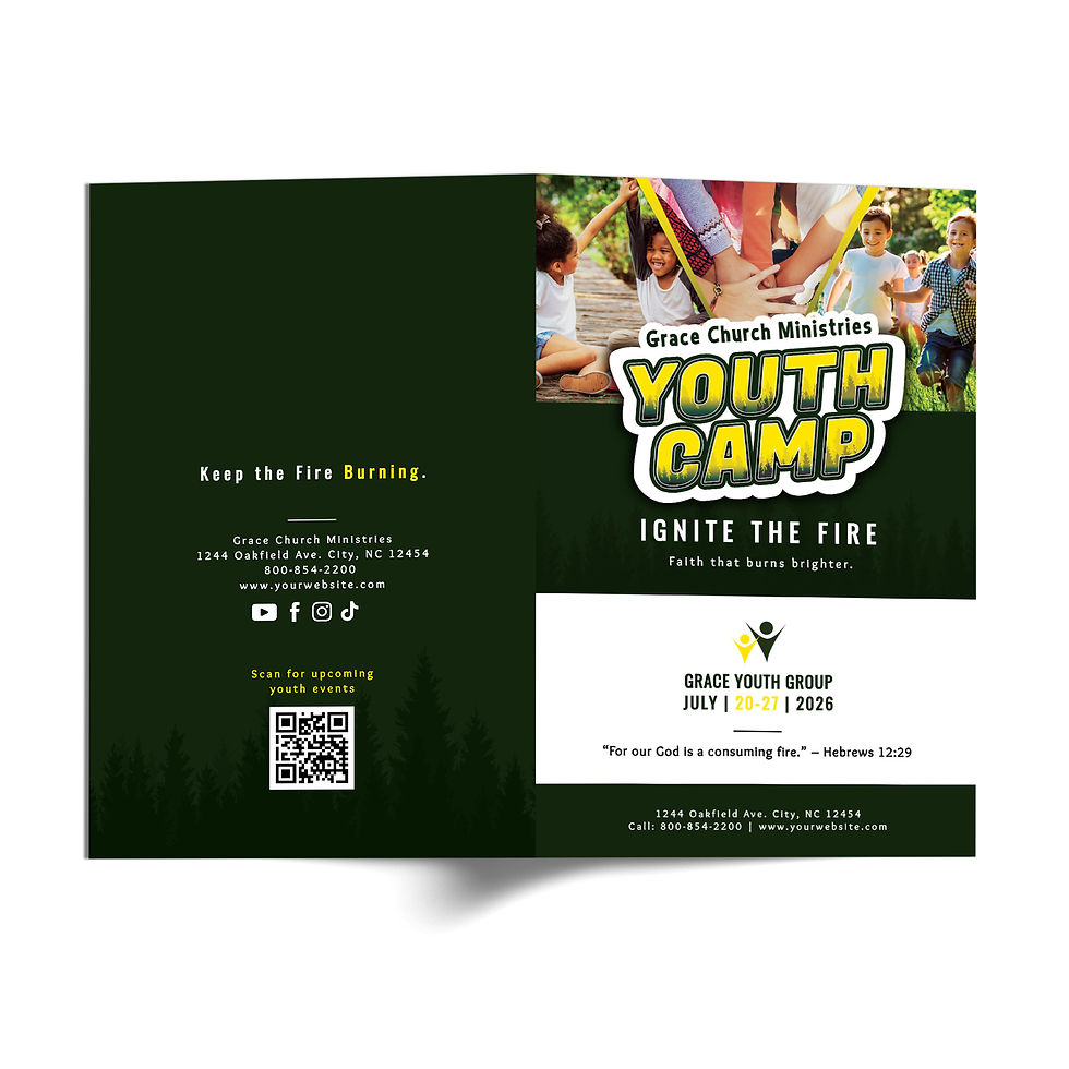 Thumbnail: Youth Ministry Summer Camp Program Booklet Template (8-Page)