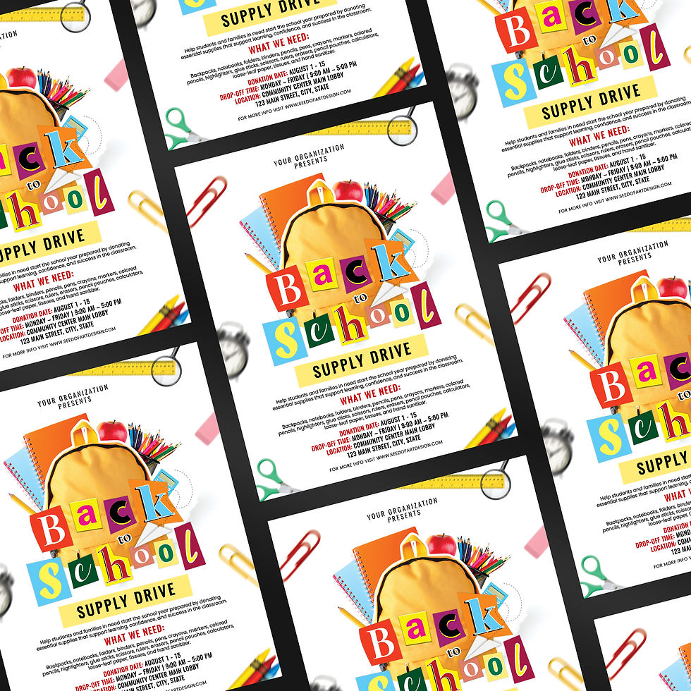 Thumbnail: Back to School Supply Drive Flyer Template