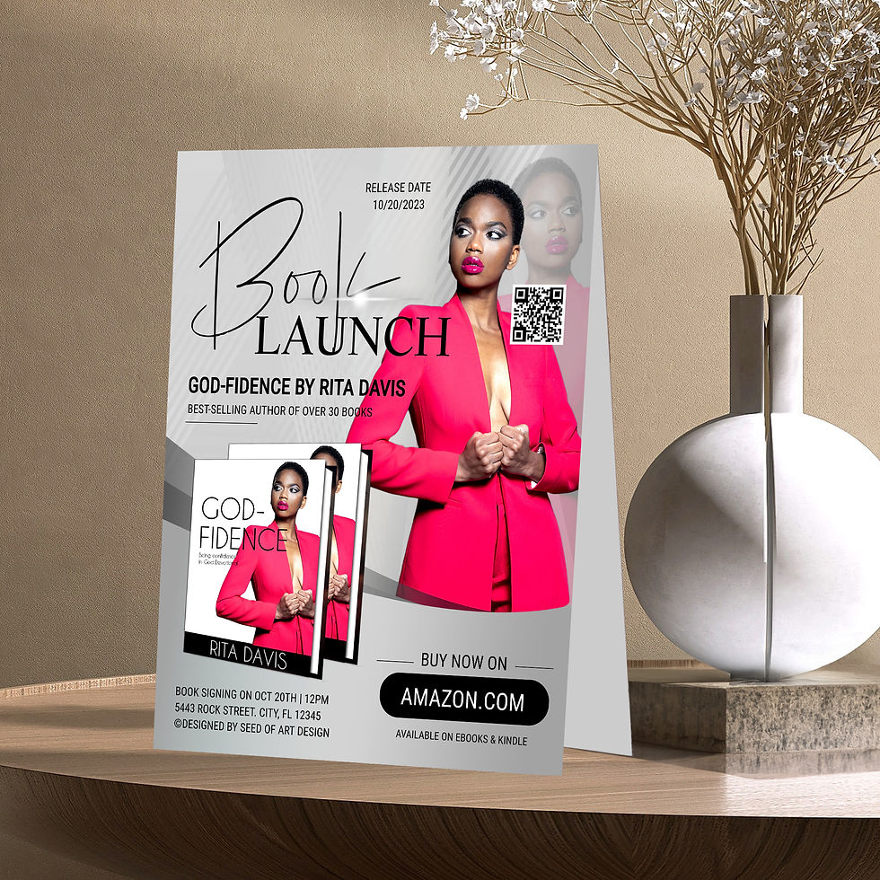 Thumbnail: Author Book Launch Release: Stylish Black & Silver Flyer