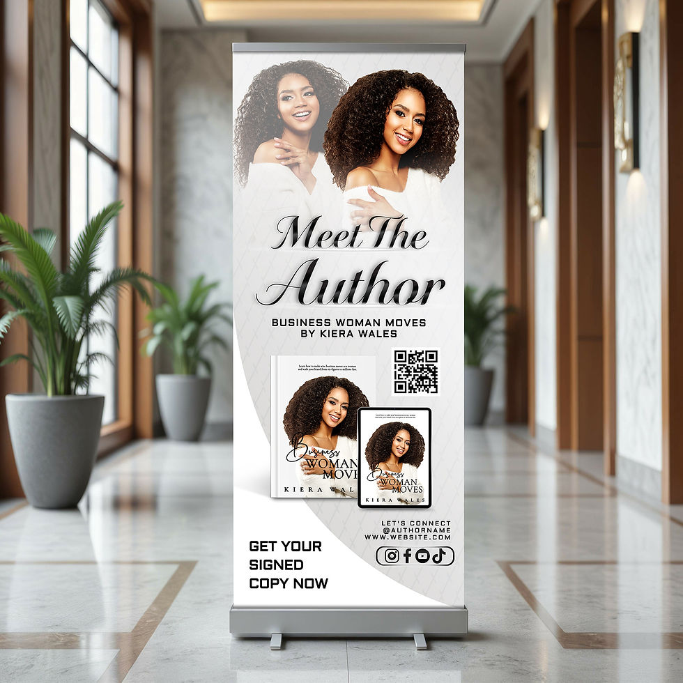 Thumbnail: Modern Meet The Author Gray & White Book Signing Banner