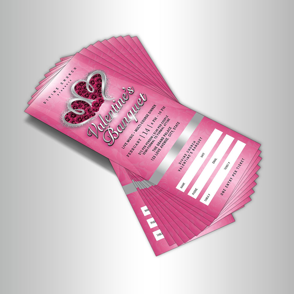 Thumbnail: Pink Roses & Silver Hearts Luxury Valentine's Banquet Ticket