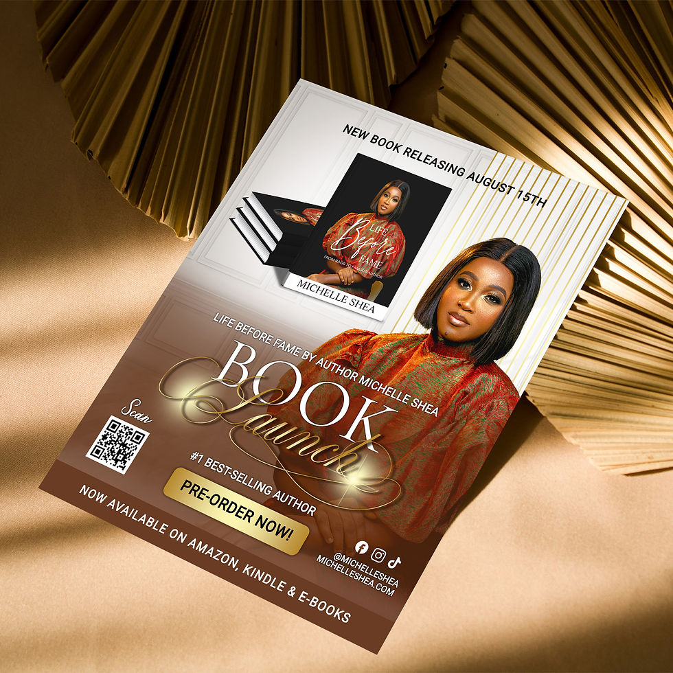 Thumbnail: Author Book Launch: Stylish Script Glyph Brown & Gold Flyer