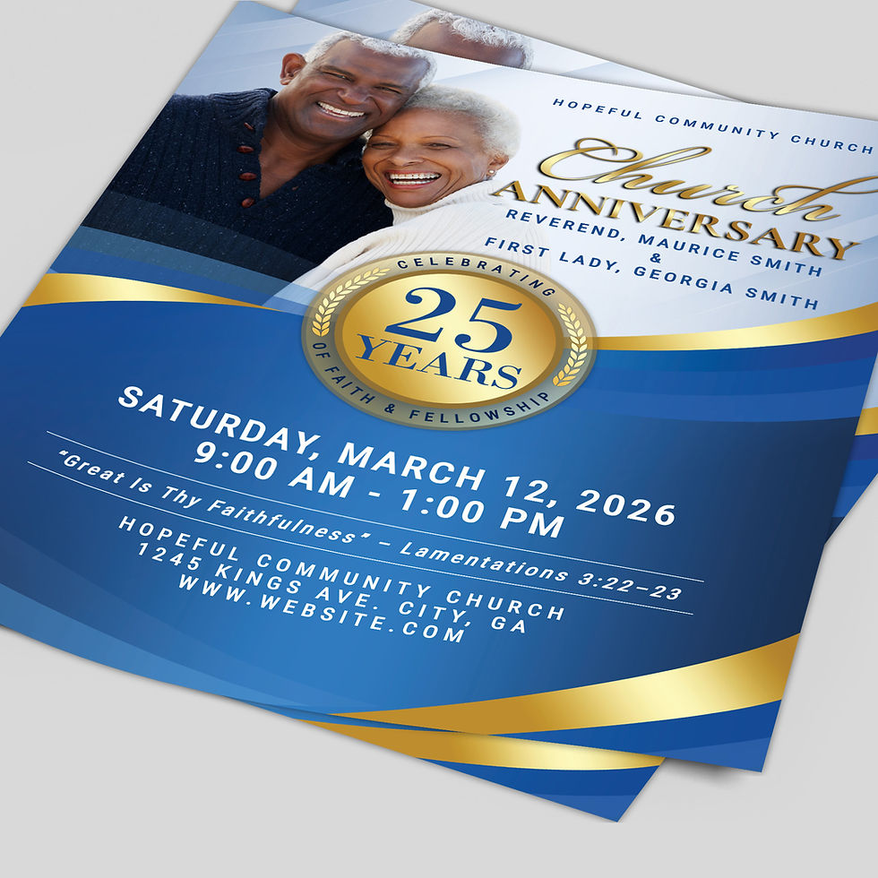 Thumbnail: Sky Blue & Gold Church Anniversary Celebration Flyer