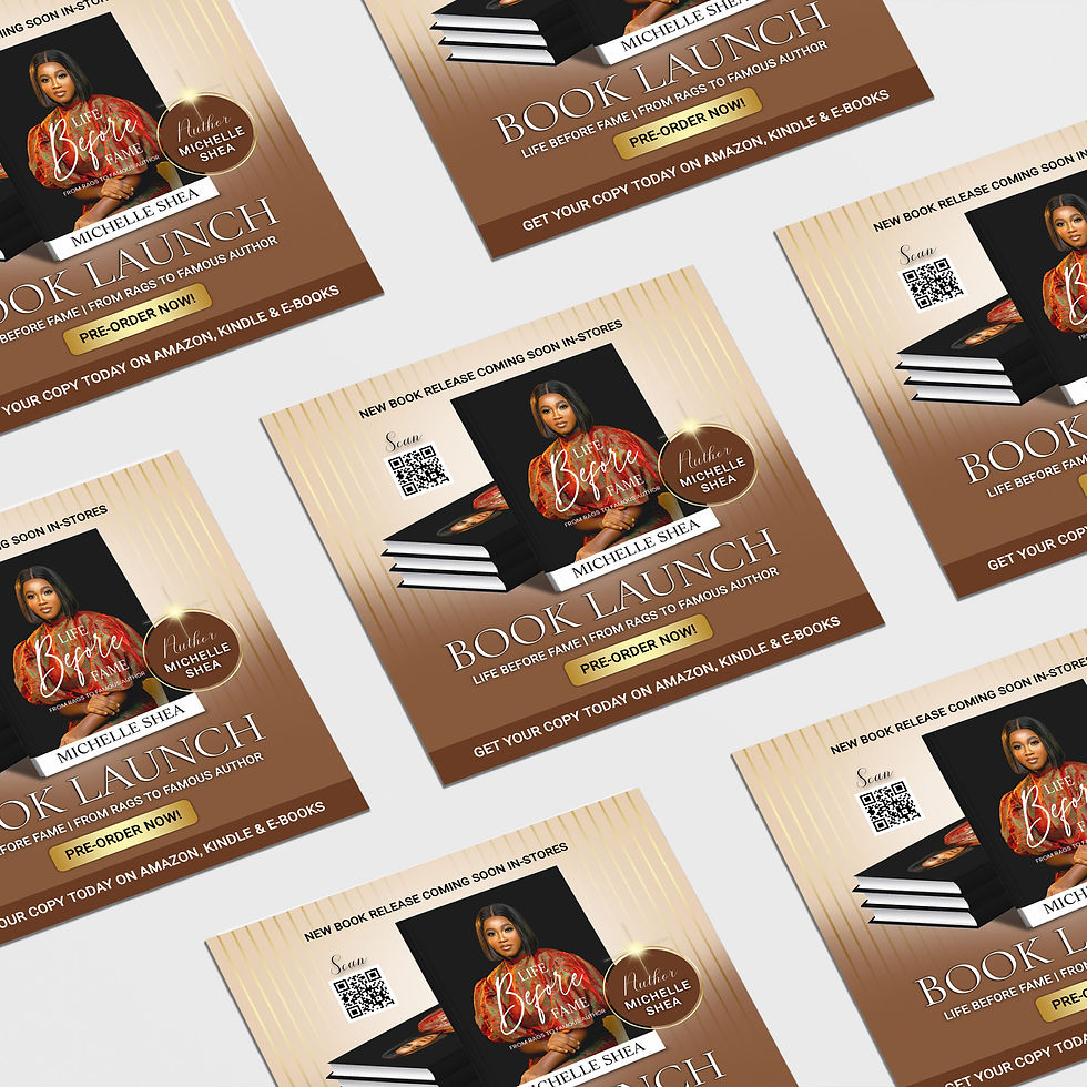 Thumbnail: Stylish Author Book Launch: Brown & Gold Social Media Template