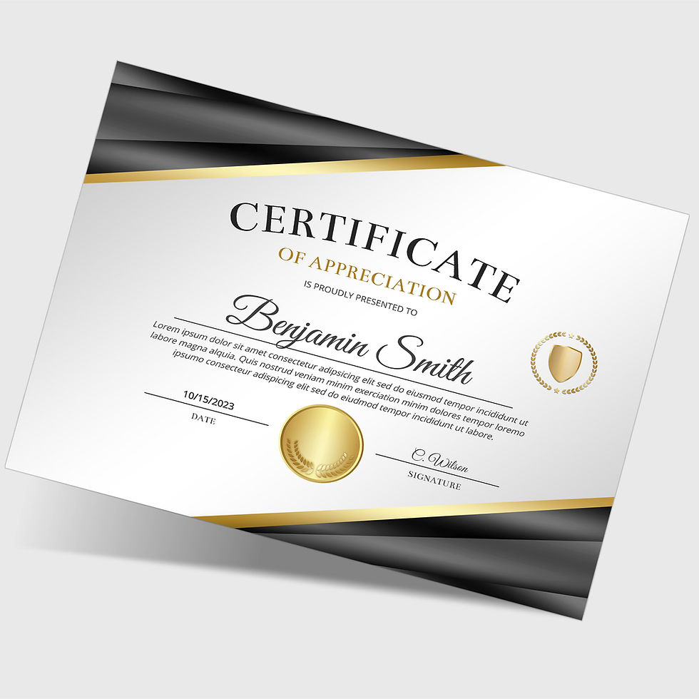 Thumbnail: Premium Black & Gold Certificate of Appreciation Award