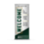 Welcome To Our Church: Emerald Green, Gold & Grey Retractable Banner