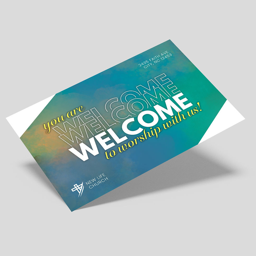 You Are Welcome To Worship With Us Church Postcard