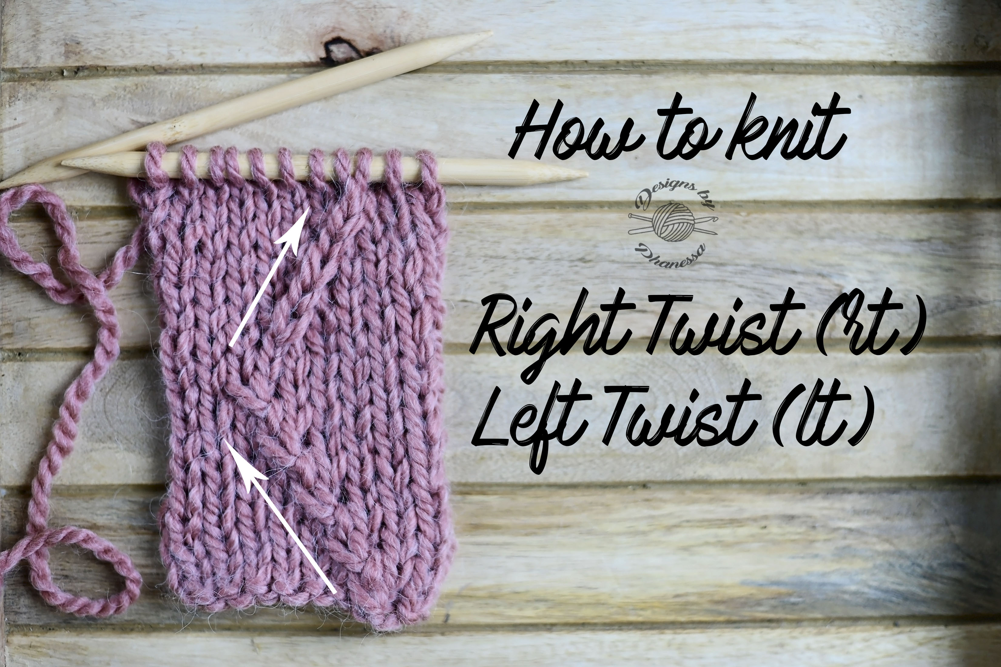 How To Knit The Right Twist Rt And Left Twist Lt Stitches For A Fa