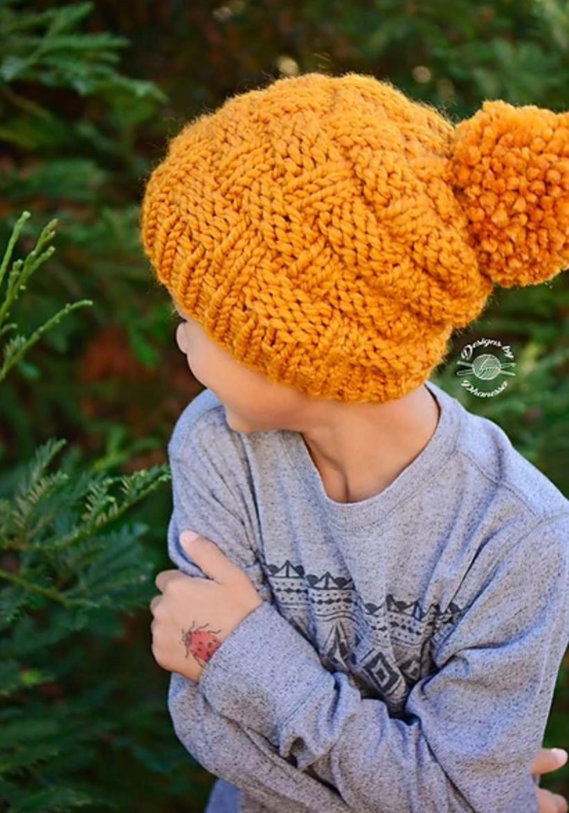 Thumbnail: Basket  Weave  Slouch Beanie PATTERN