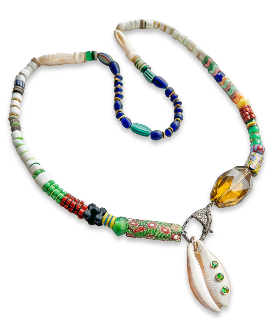 Thumbnail: Emerald and Topaz Dreamer Necklace - SOLD