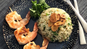 日式奶油蒜香炒飯佐香煎大明蝦 Japanese Garlic Fried Rice