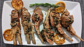 大蒜迷迭香烤羊排 Roasted Rack of Lamb with Garlic and Rosemary