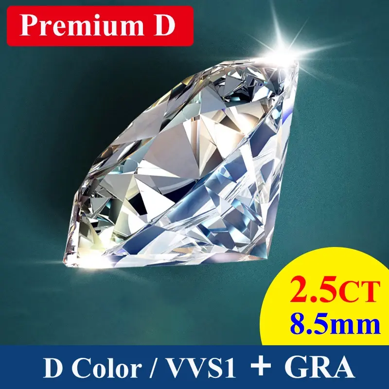 Thumbnail: DJMAX New Premium D Color VVS1 Moissanite Loose Stone Full Size Factory