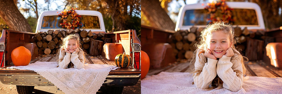 Fall Truck Session featuring a brother and sister by Tiffany Edwards, Newborn & Childhood Photographer in Billings, MT