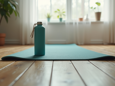 yoga mat on floor