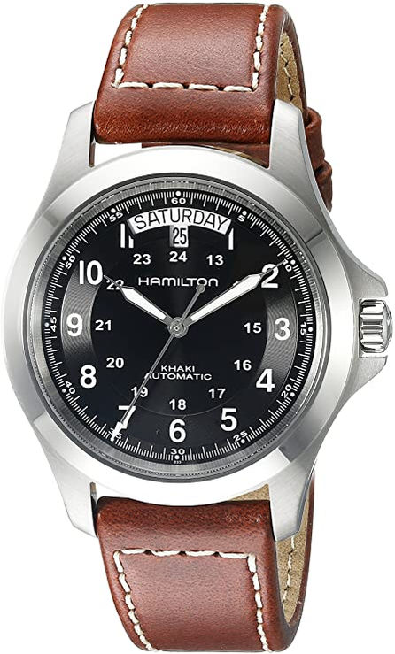 Hamilton Men's H64455533 Khaki King Series Stainless Steel Automatic Watch with Brown Leather Band
