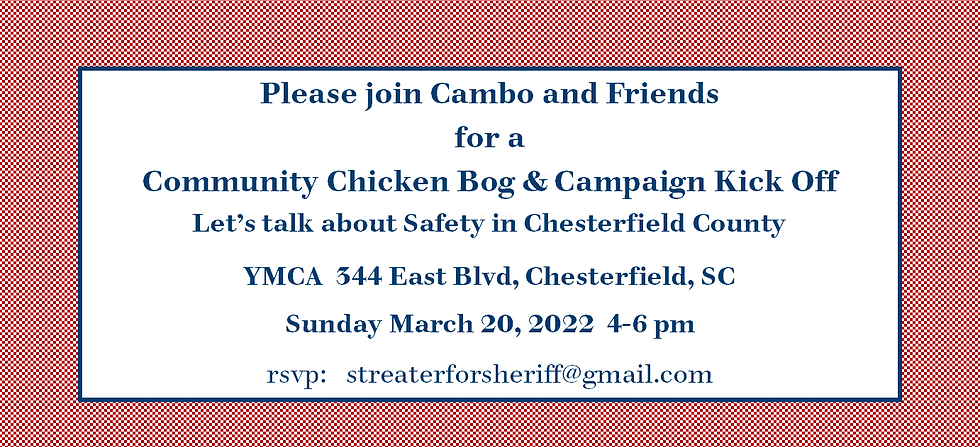 Streater Campaign Kick- Off and Chicken Bog