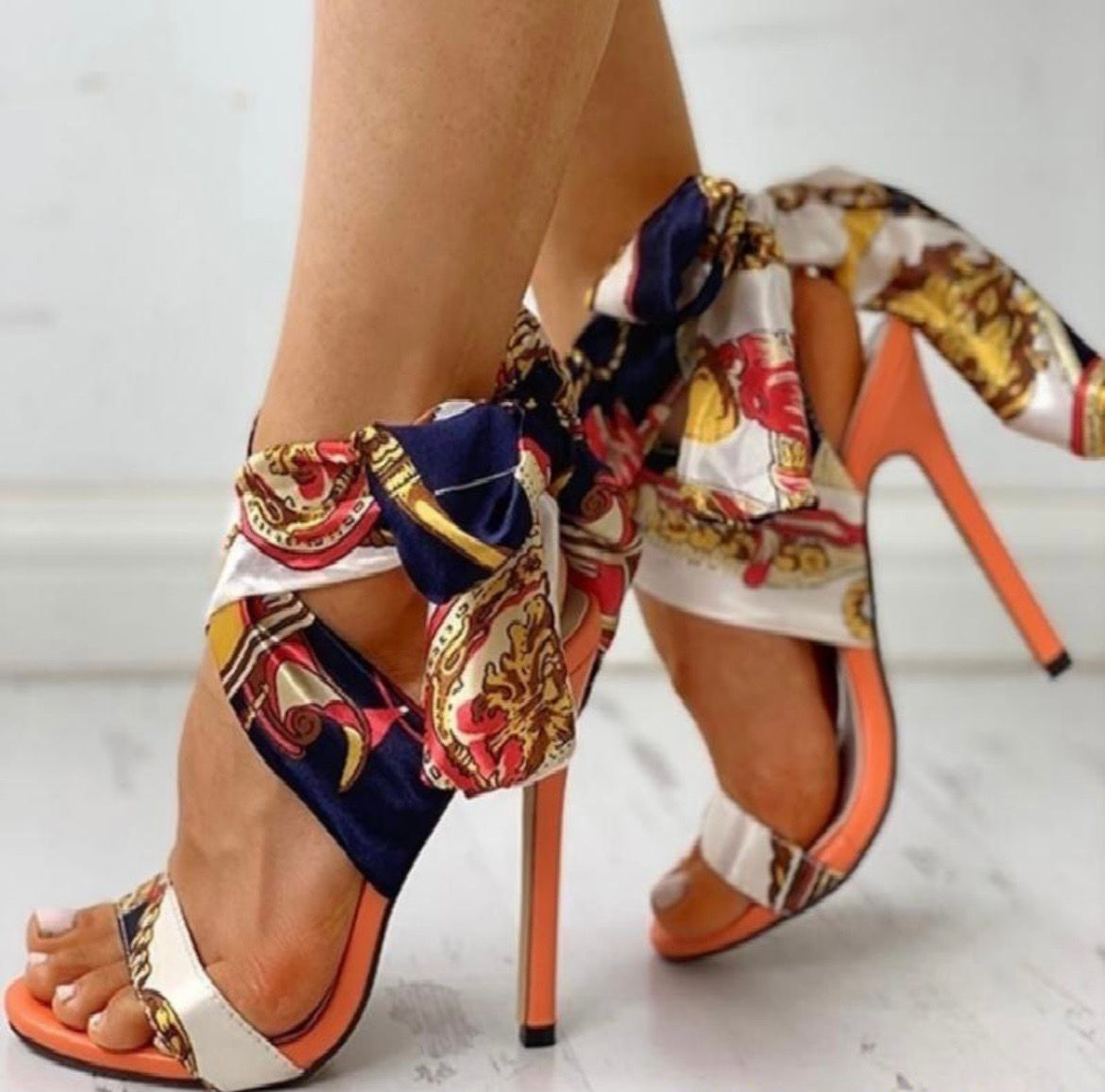 Dynasty Mixed Print High Heel Sandal
