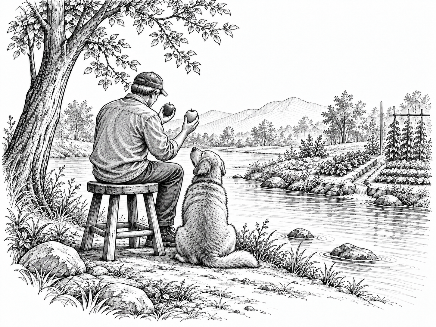 Discernment illustration with two apples
