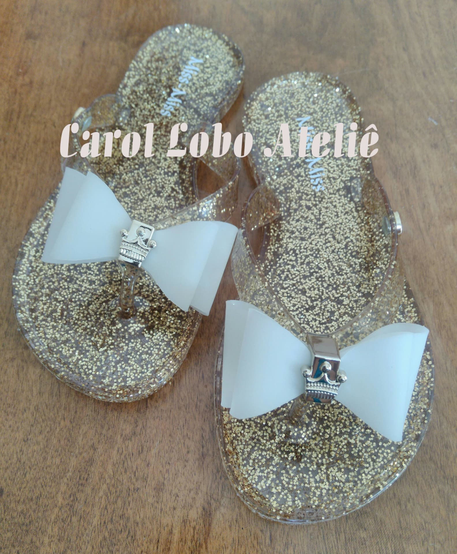 Rasteirinha dourada glitter