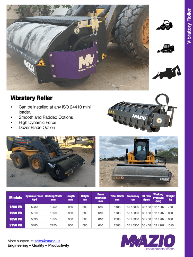 Skid Steer Vibratory Roller Road Roller Compactor