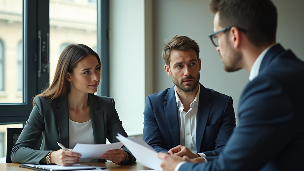 Eye-level view of a tax professional engaged in a coaching session