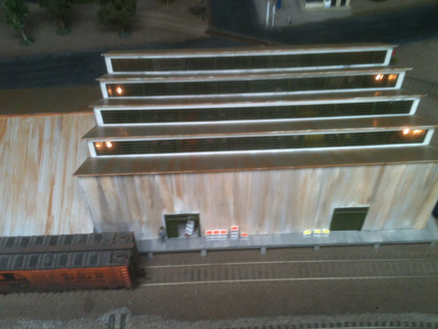 Corona Model Railroad Society layout, citrus packing house Corona CA