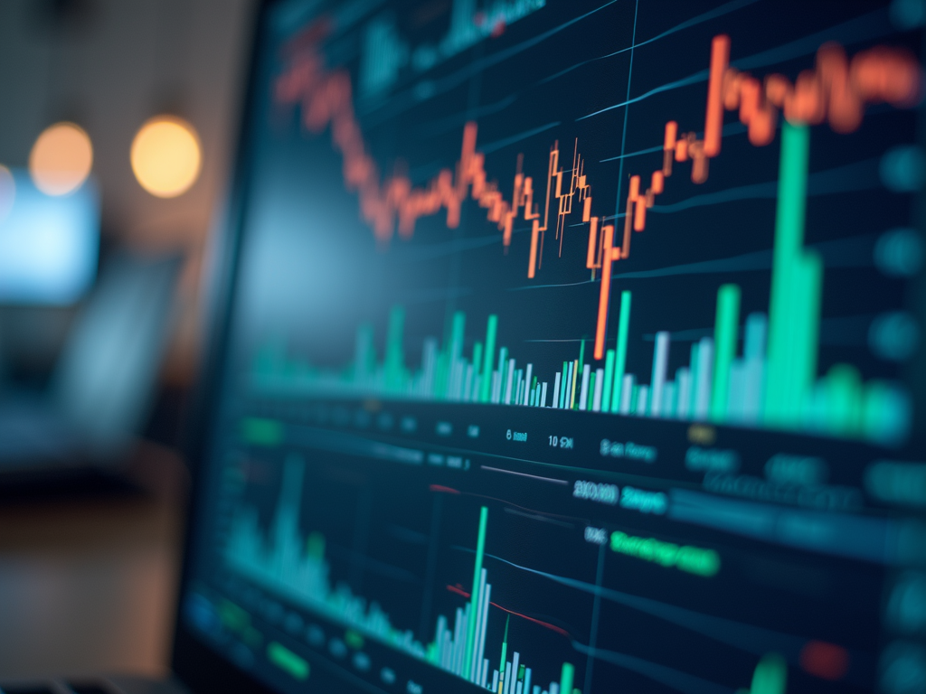 A sleek digital dashboard displaying financial performance graphics