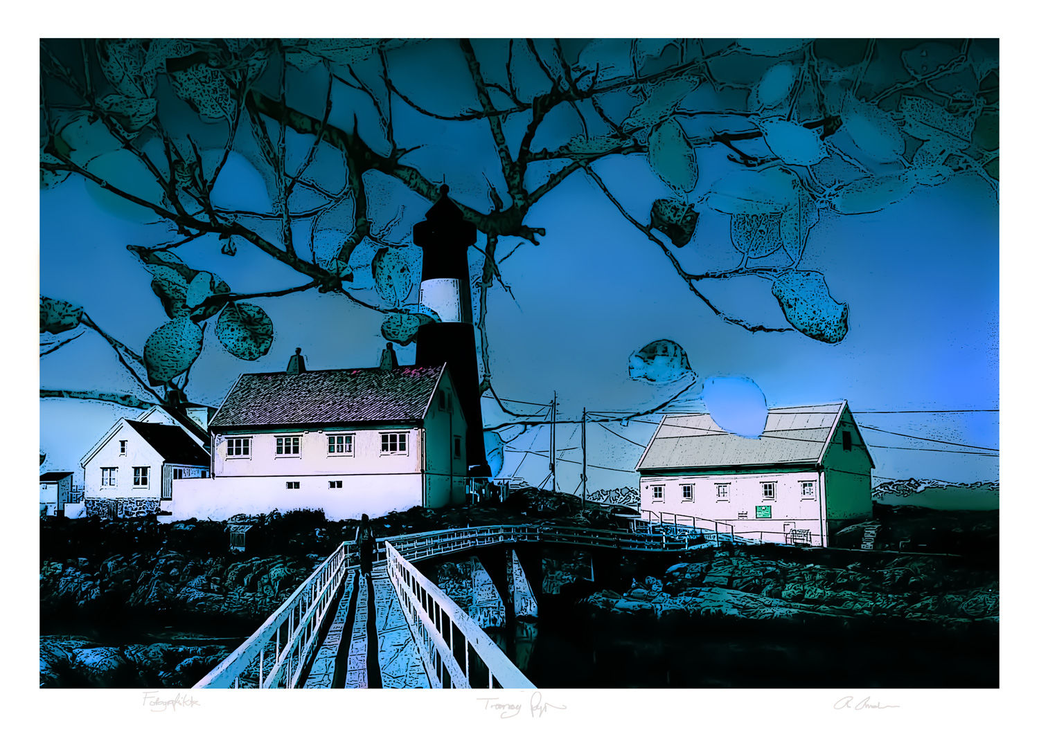 "TRANØY FYR" kunsttrykk