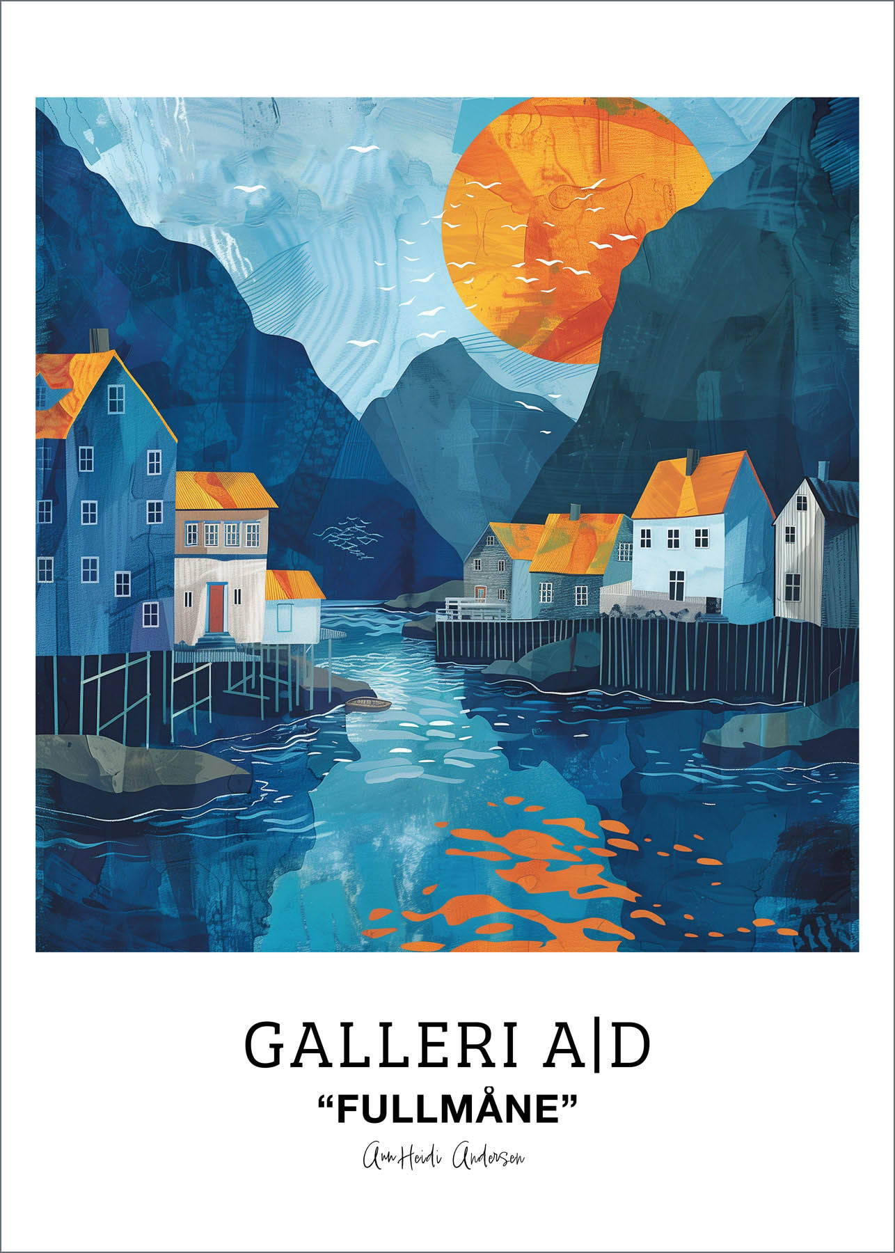 "Fullmåne" kunstplakat