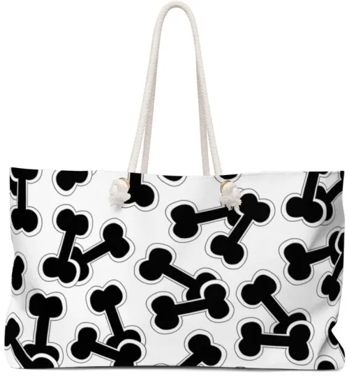 Boney Macaroni Black and White Weekender Bag