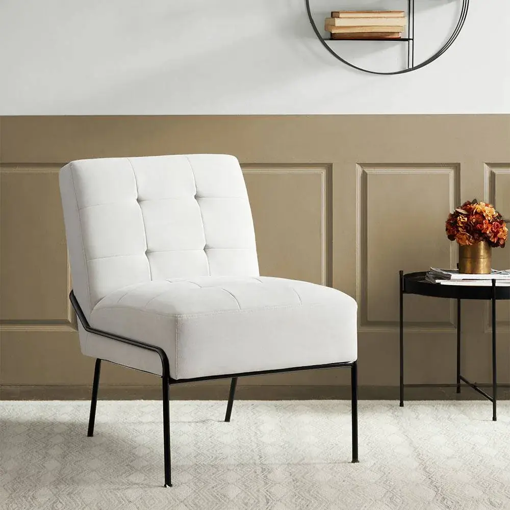 eLuxury Armless Accent W/ Metal Frame