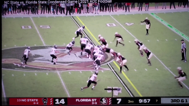 Trent Pennix scoring a touchdown against Florida State