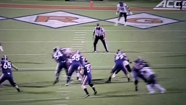 Jelani Woods scoring against Wake Forest