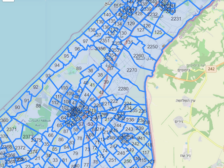 IDF publiceert de Evacuatiezonekaart die het grondgebied van de Gazastrook verdeelt