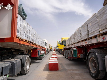 Zondag zijn 360 vrachtwagens met humanitaire hulp de Gazastrook binnengekomen