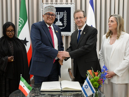 President Herzog ontvangt de president van Somaliland tijdens zijn eerste staatsbezoek aan Israël