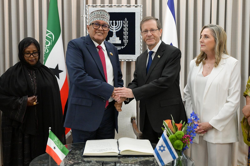 President Herzog ontvangt de president van Somaliland tijdens zijn eerste staatsbezoek aan Israël