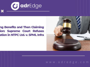 A judicial gavel on a wooden desk representing the Supreme Court's refusal to refer NTPC Ltd. v. SPML Infra Ltd. to arbitration after a concluded settlement agreement.