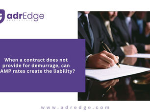Legal professional signing contract next to text asking if TAMP rates create demurrage liability on adrEdge.